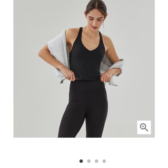 Joe Fresh Athletic Tank Lavender V-Neck Lines Crop Top | Size XS - Picture 3 of 3